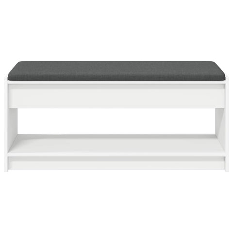 vidaXL Hall Bench with Cushion with Shelf White 100 x 38 x 46 cm