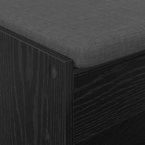 vidaXL Hall Bench with Cushion with Shelf Black Oak 100 x 38 x 46 cm