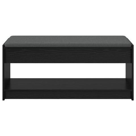 vidaXL Hall Bench with Cushion with Shelf Black Oak 100 x 38 x 46 cm