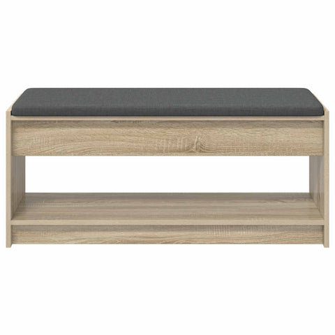 vidaXL Hall Bench with Cushion with Shelf Sonoma Oak 100 x 38 x 46 cm