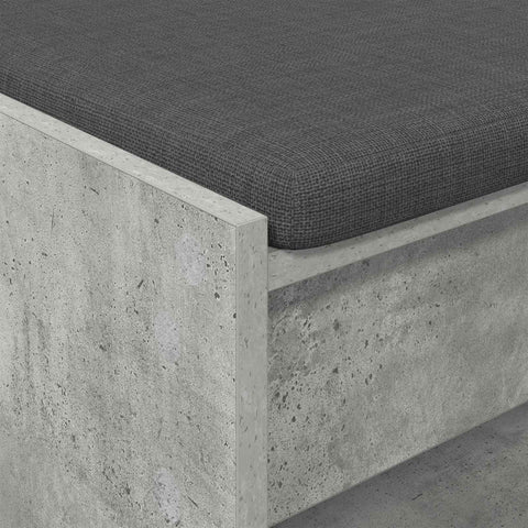 vidaXL Hall Bench with Cushion Concrete Grey 100 x 38 x 46 cm