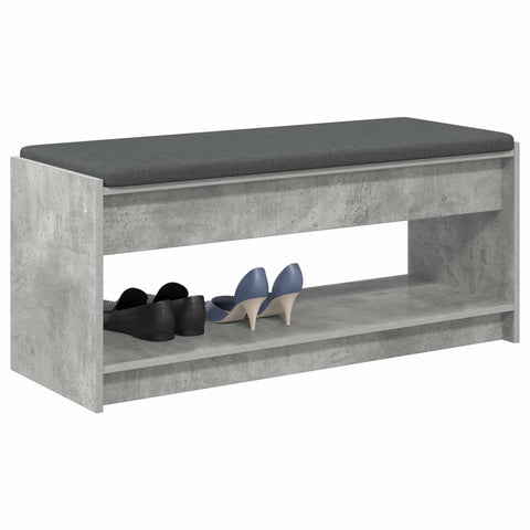 vidaXL Hall Bench with Cushion Concrete Grey 100 x 38 x 46 cm