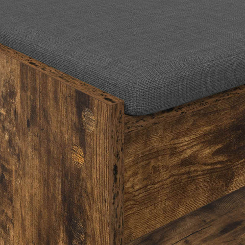 vidaXL Hall Bench with Cushion with Shelf Smoked Oak 100 x 38 x 46 cm