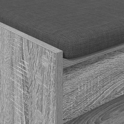 vidaXL Hall Bench with Cushion with Shelf Grey Sonoma 100 x 38 x 46 cm