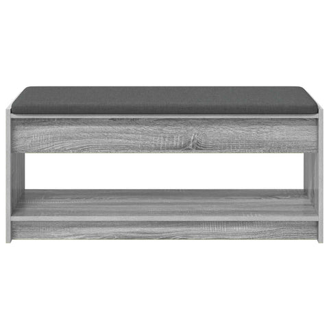 vidaXL Hall Bench with Cushion with Shelf Grey Sonoma 100 x 38 x 46 cm
