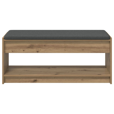 vidaXL Hall Bench with Cushion with Shelf Artisan Oak 100 x 38 x 46 cm