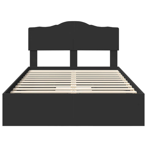 vidaXL Bed Frame with Drawer Black 135 x 190 cm Engineered Wood