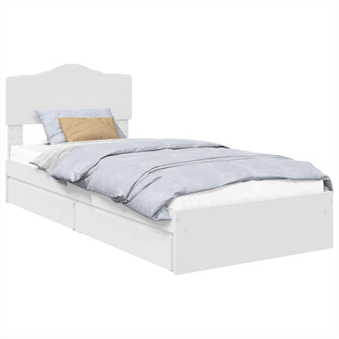 vidaXL Bed Frame with Drawer White 75 x 190 cm Engineered Wood