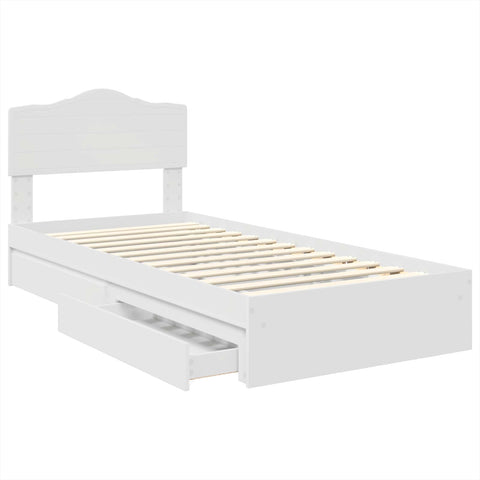 vidaXL Bed Frame with Drawer White 75 x 190 cm Engineered Wood