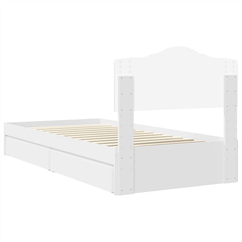 vidaXL Bed Frame with Drawer White 75 x 190 cm Engineered Wood