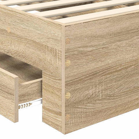 vidaXL Bed Frame with Drawer Sonoma Oak 75 x 190 cm Engineered Wood