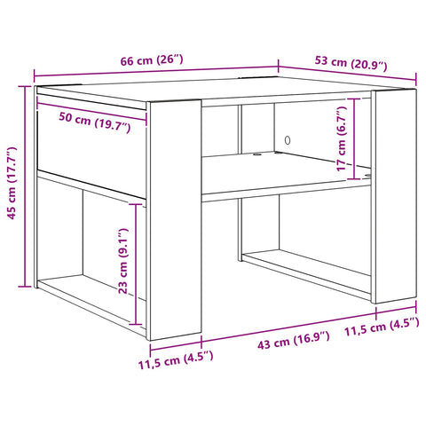 vidaXL Coffee Table with Storage White 66 x 53 x 45 cm Engineered Wood