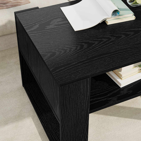 vidaXL Coffee Table Black Oak 66 x 53 x 45 cm Engineered Wood