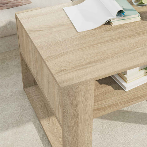 vidaXL Coffee Table Sonoma Oak 66 x 53 x 45 cm Engineered Wood