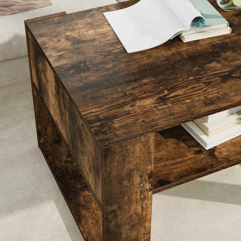 vidaXL Coffee Table Smoked Oak 66 x 53 x 45 cm Engineered Wood