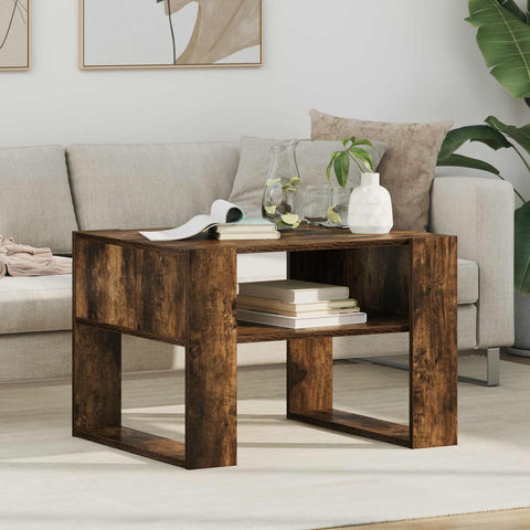 vidaXL Coffee Table Smoked Oak 66 x 53 x 45 cm Engineered Wood