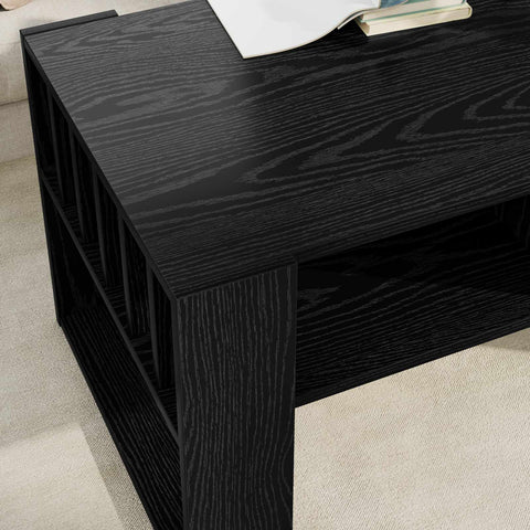 vidaXL Coffee Table Black Oak 92 x 49.5 x 45 cm Engineered Wood