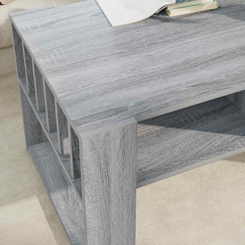 vidaXL Coffee Table Grey Sonoma 92 x 49.5 x 45 cm Engineered Wood