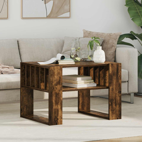 vidaXL Coffee Table Smoked Oak 66 x 49.5 x 45 cm Engineered Wood