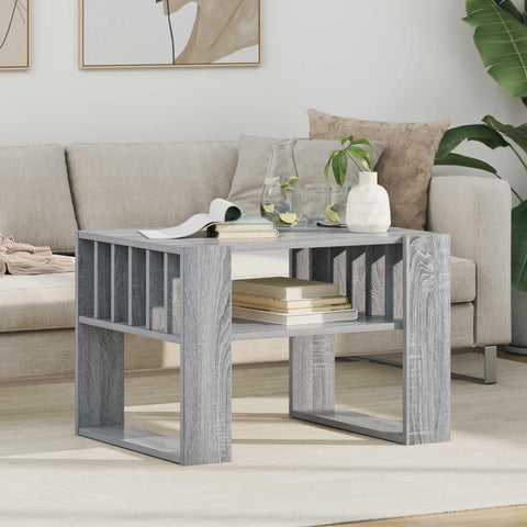 vidaXL Coffee Table Grey Sonoma 66 x 49.5 x 45 cm Engineered Wood