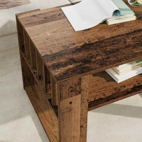 vidaXL Coffee Table Old Wood 66 x 49.5 x 45 cm Engineered Wood