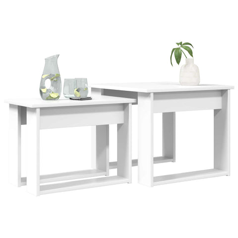 vidaXL Coffee Table Set 2 pcs White Engineered Wood