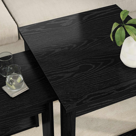 vidaXL Coffee Table Set 2 pcs Black Oak Engineered Wood