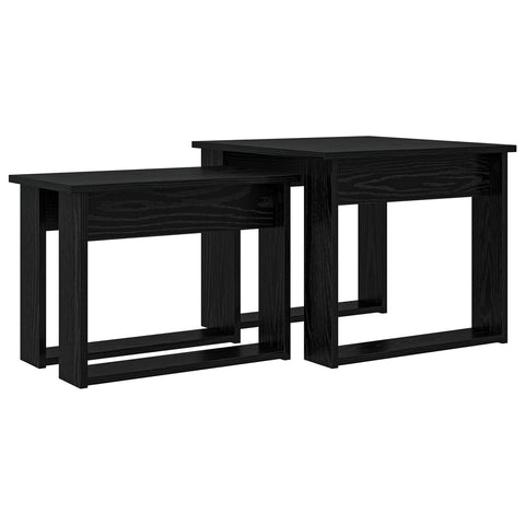 vidaXL Coffee Table Set 2 pcs Black Oak Engineered Wood