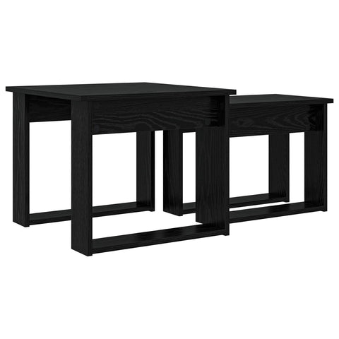 vidaXL Coffee Table Set 2 pcs Black Oak Engineered Wood