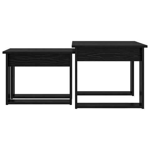 vidaXL Coffee Table Set 2 pcs Black Oak Engineered Wood