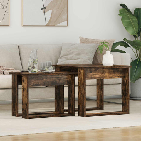 vidaXL Coffee Table Set 2 pcs Smoked Oak Engineered Wood