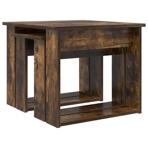 vidaXL Coffee Table Set 2 pcs Smoked Oak Engineered Wood