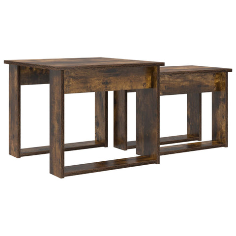 vidaXL Coffee Table Set 2 pcs Smoked Oak Engineered Wood