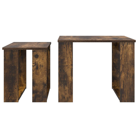 vidaXL Coffee Table Set 2 pcs Smoked Oak Engineered Wood