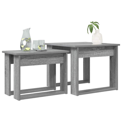 vidaXL Coffee Table Set 2 pcs Grey Sonoma Engineered Wood