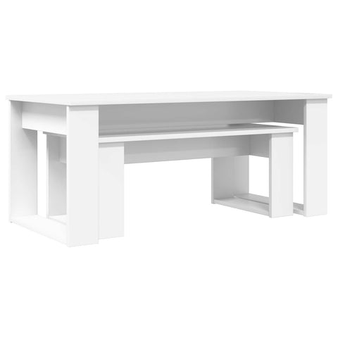 vidaXL Coffee Table Set 2 pcs White Engineered Wood
