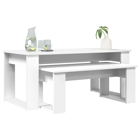 vidaXL Coffee Table Set 2 pcs White Engineered Wood