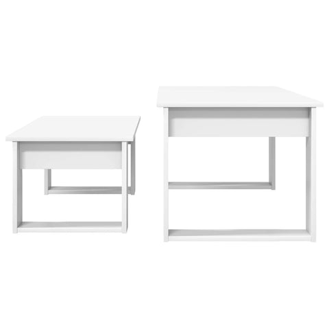 vidaXL Coffee Table Set 2 pcs White Engineered Wood