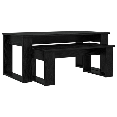 vidaXL Coffee Table Set 2 pcs Black Oak Engineered Wood