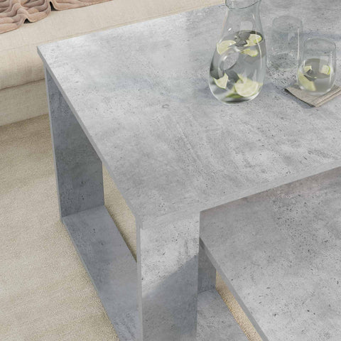 vidaXL Coffee Table Set 2 pcs Concrete Grey Engineered Wood