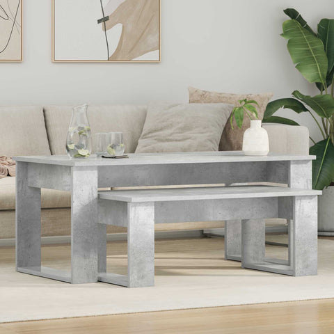 vidaXL Coffee Table Set 2 pcs Concrete Grey Engineered Wood
