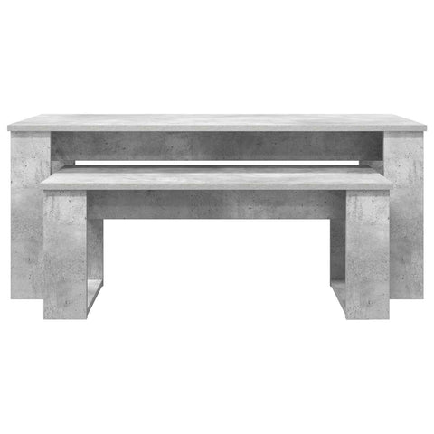 vidaXL Coffee Table Set 2 pcs Concrete Grey Engineered Wood