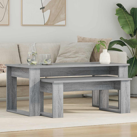 vidaXL Coffee Table Set 2 pcs Grey Sonoma Engineered Wood