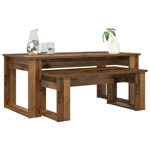 vidaXL Coffee Table Set 2 pcs Old Wood Engineered Wood