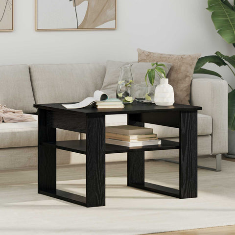 vidaXL Coffee Table Black Oak 64 x 54 x 44 cm Engineered Wood