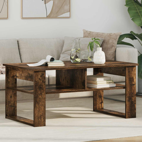 vidaXL Coffee Table Smoked Oak 96 x 54 x 44 cm Engineered Wood