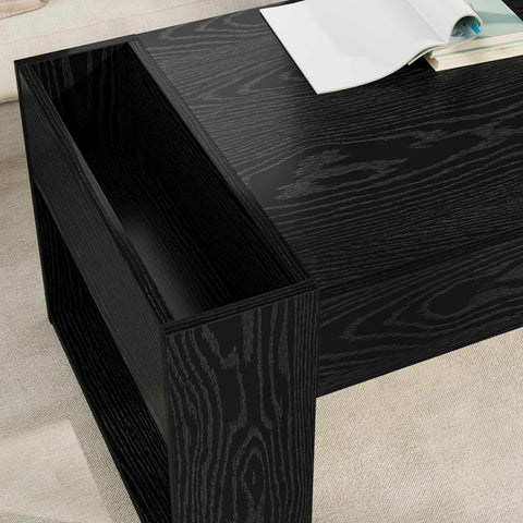 vidaXL Coffee Table Black Oak 110 x 50 x 41 cm Engineered Wood