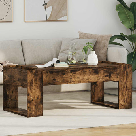 vidaXL Coffee Table Smoked Oak 110 x 50 x 41 cm Engineered Wood