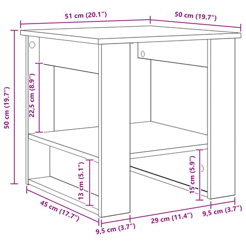 vidaXL Coffee Table White 51 x 50 x 50 cm Engineered Wood