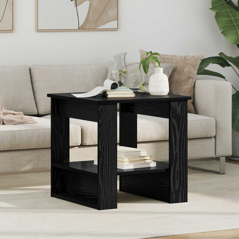 vidaXL Coffee Table Black Oak 51 x 50 x 50 cm Engineered Wood